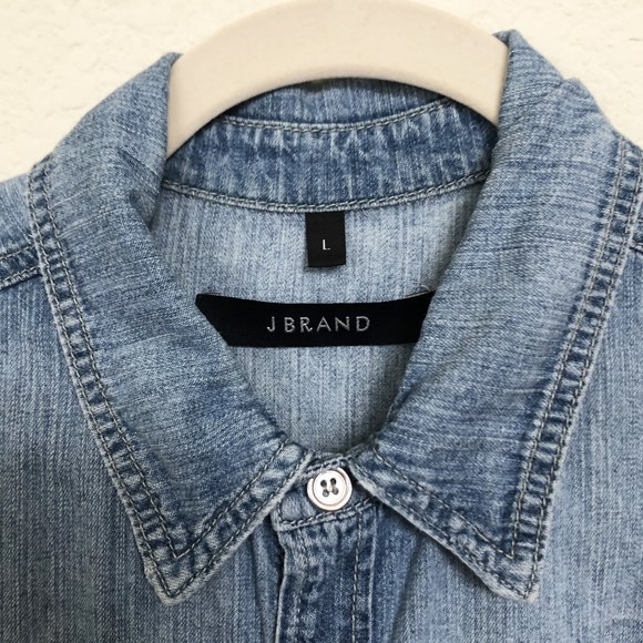 J Brand Marlow Jean Denim Shirt Mini Dress Nimbus - Picture 3 of 6